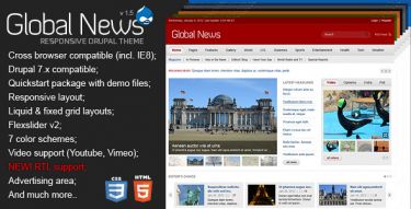 Drupal global news portal theme